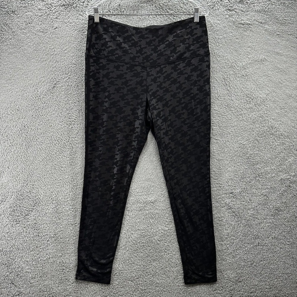Chico's Zenergy Women's Size 2 Large Black Metallic Foil Camo Leggings Active